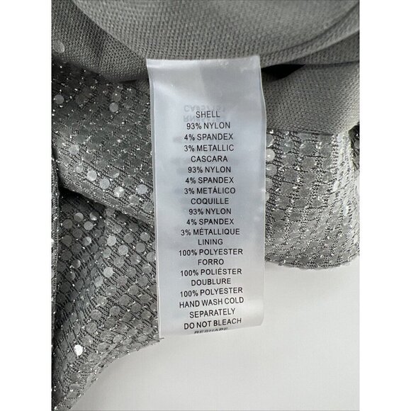 Vince Camuto Womens Size 8 Gray Sequin Long Sleeve Sheath Cocktail Dress New - Picture 13 of 13